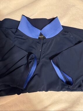 Nordstrom Navy Polo with Light Blue Collar and Trim